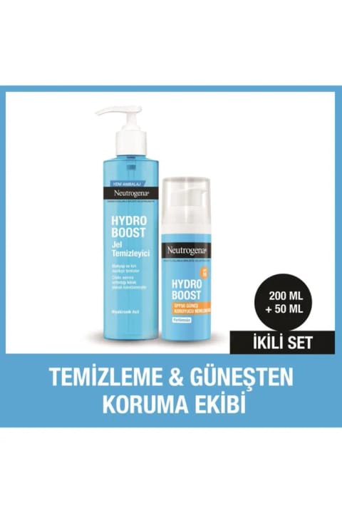 نوتروژینا هیدرو بوست SPF 50 مرطوب‌کننده + پاک‌کننده ژل آبی