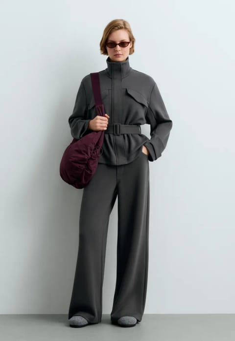 Oysho ژاکت کمربنددار با جیب