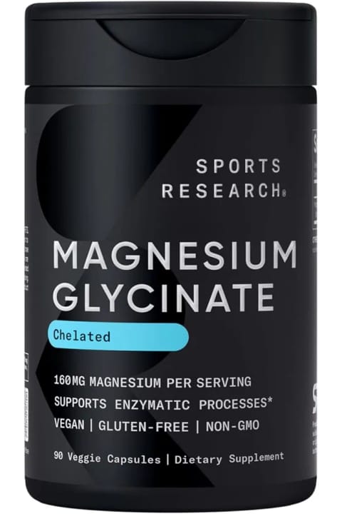 Sports Research Magnesium Glycinate 160 mg کلات منیزیم 90 کپسول