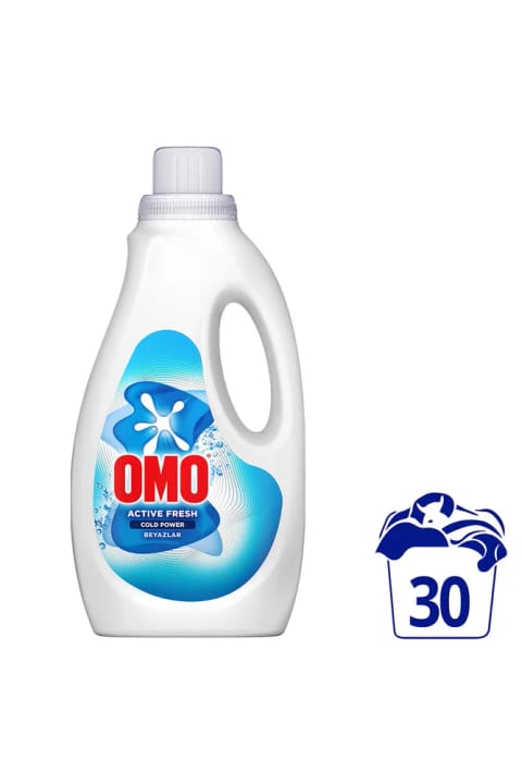 Omo Active Fresh Cold Power مایع لباسشویی مخصوص لباس‌های سفید ۱۵۰۰ میلی‌لیتر