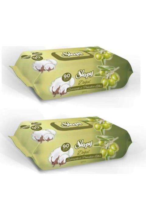 Sleepy دستمال مرطوب روغن زیتون ۹۰ عددی ۲ بسته