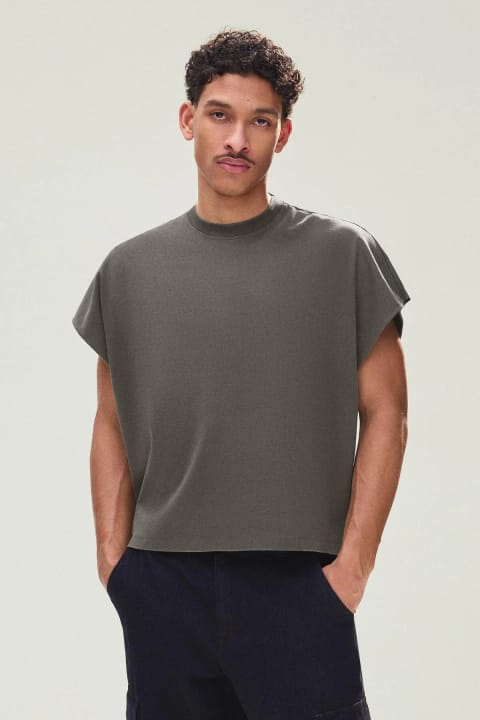 تیشرت بدون آستین اورسایز چاپدار Bershka