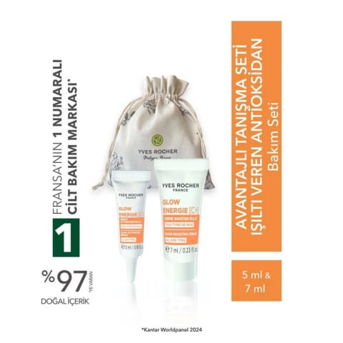 Yves Rocher Glow Energie ست آشنایی آنتی‌اکسیدان درخشان‌کننده سایز مسافرتی