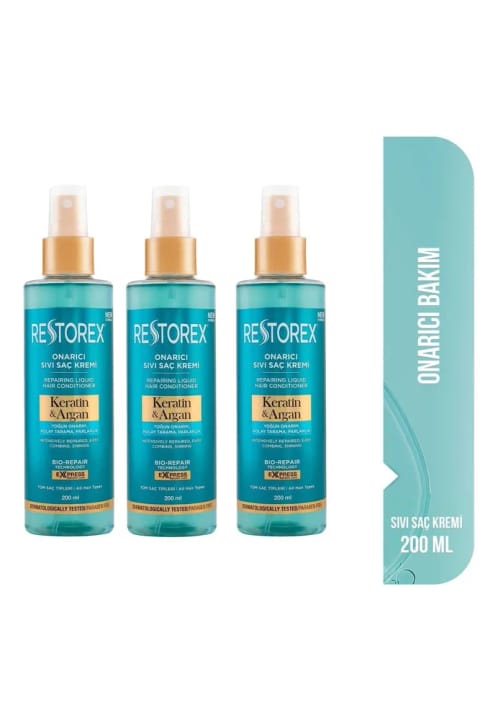 Restorex Keratin & Argan ترمیمکننده مایع مو ۳×۲۰۰ میلیلیتر
