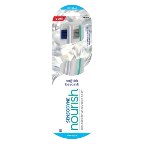 خمیردندان Sensodyne Nourish سفیدی سالم ۱+۱ با مسواک نرم