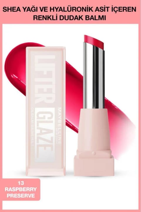 Maybelline New York Lifter Glaze Shea Yağı ve Hyalüronik Asit İçeren Nemlendirici Dudak Parlatıcısı — 13 Raspberry