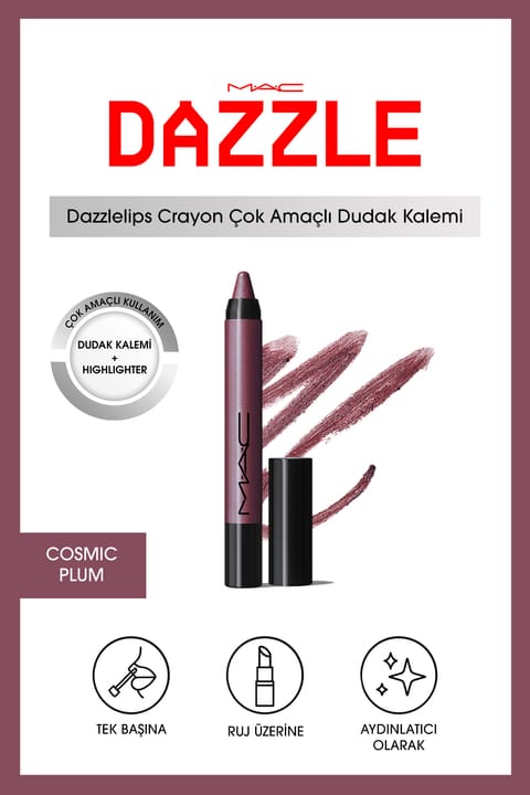 مداد لب براق M.A.C Dazzlelip Crayon - Cosmic Plum