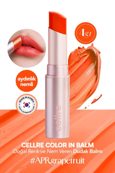 CELLRE Color in Balm بالم لب کره‌ای رنگ طبیعی و مرطوب‌کننده