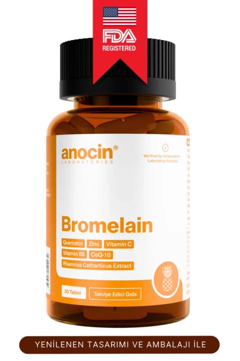 anocin سوپر بروملین (آناناس + کوئرستین + زینک + CoQ-10 + ویتامین C)