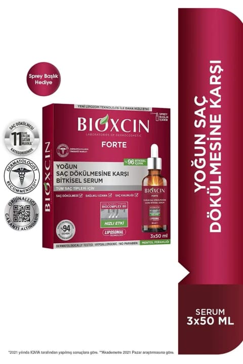 Bioxcin Forte سرم گیاهی ضد ریزش موی شدید ۳×۵۰ میلیلیتر لیپوزومال