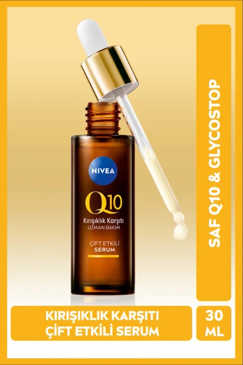 NIVEA Q10 ضد چروک سرم دوگانه پوست ۳۰ml، Q10 خالص، شکر سبزیجات...