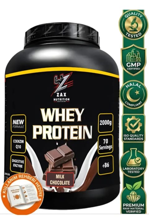 zax nutrition Premium Whey Protein Powder شکلات شیری 2 کیلوگرم - رشد عضلات ...