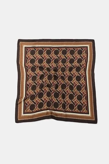 شال ابریشمی طرح هندسی