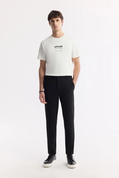 شلوار چینو Bi-Stretch کمرکش مشکی