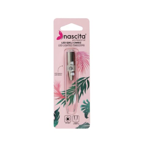 موچین نوک‌باریک LEDدار استیل ضدزنگ Nascita NASCIMBIZ076