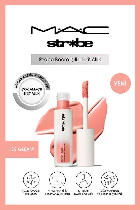 مایع رژگونه چندکاره درخشان M.A.C Strobe Beam - Ice Gleam ۴.۳ میلیلیتر