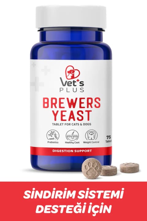 Vet's Plus قرص مخمر آبجو ۷۵ عددی (تنظیم‌کننده سیستم گوارش با پری‌بیوتیک)