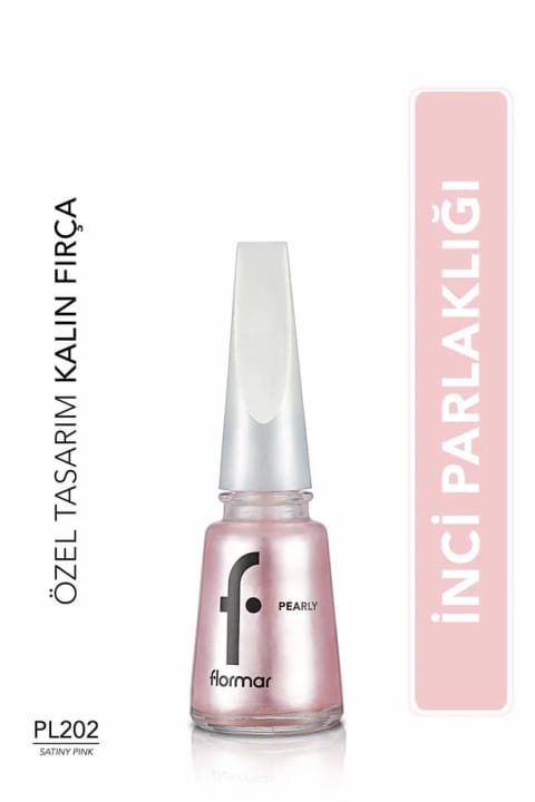 Flormar لاک ناخن مرواریدی براق (صورتی) - PL202 Satiny Pink