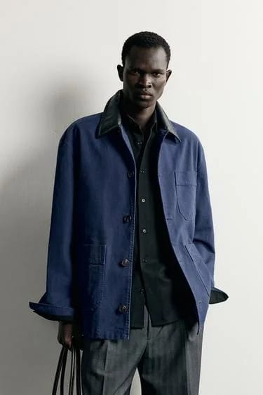 پیراهن روکش یقه کنتراست Zara