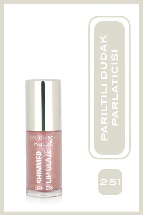 Golden Rose Mood Shimmer Lip Glaze Lipgloss شماره 251 Bubble Pink