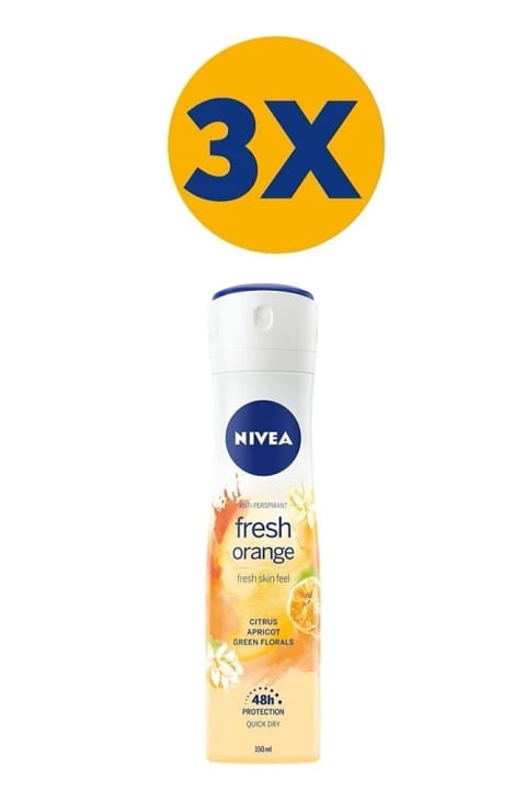 NIVEA دئودورانت اسپری زنانه پرتقال تازه، محافظت ضد تعریق ۴۸ ساعته، ۱۵۰...