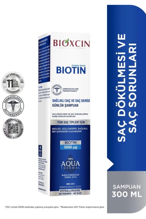 Bioxcin Biotin شامپو 300 میلی‌لیتری تسکین‌دهنده پوست سر حساس