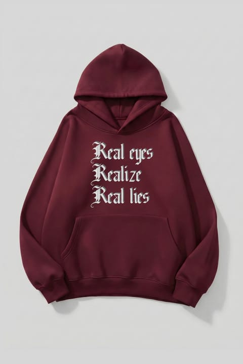سویشرت یونیسکس uyguntarz با بافت نرم و طرح چاپی Real Eyes Realize Real Lies