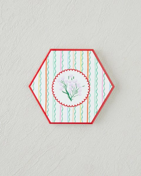 زیرلیوانی سرامیکی Floral Stripe ۱۱ سانتی‌متری رنگی