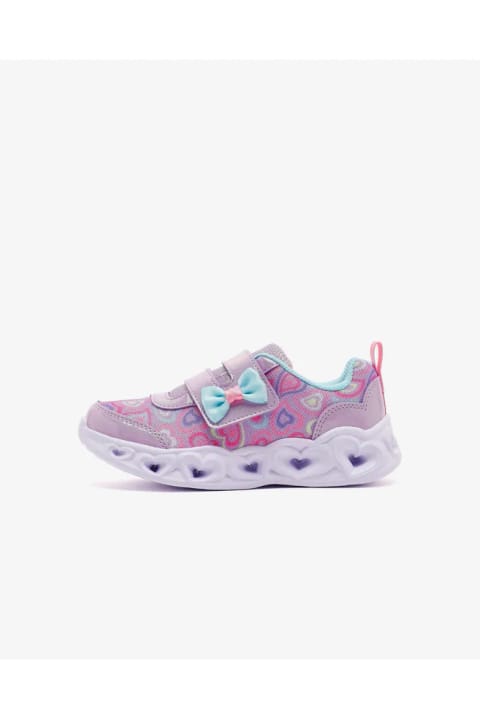 SKECHERS HEART LIGHTS BOOGIE LAND کفش اسپرت چراغ‌دار بنفش دخترانه کوچک (سایز 30...)