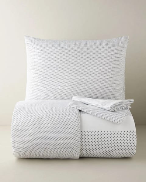 ست روپوش لحاف یک نفره Sweet Dots با ملحفه، اتوی آسان، 160x220 سانتی‌متر، خاکستری تیره