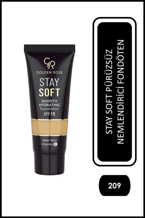 Golden Rose Stay Soft Smooth Hydrating Foundation شماره 209 - کرم پودر آبرسان