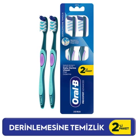Oral-B Pro-Expert Advanced مسواک تمیزکننده عمیق 1+1 (متوسط)