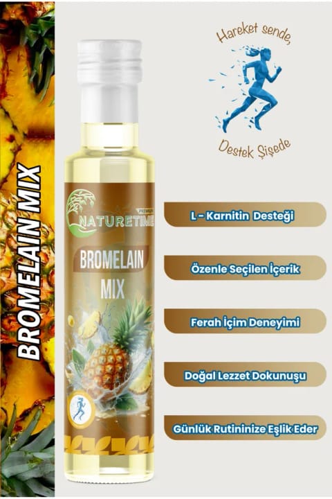 Naturetime Premium Bromelain Mix 250 میلیلیتر نوشیدنی دتوکس بدون گلوتن، بدون آفتکش و...