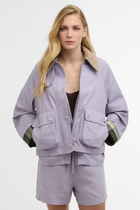 باربور کژوال کت کوتاه Beadnell PU31 رنگ Heather Mist/Ancient/Timberwolf