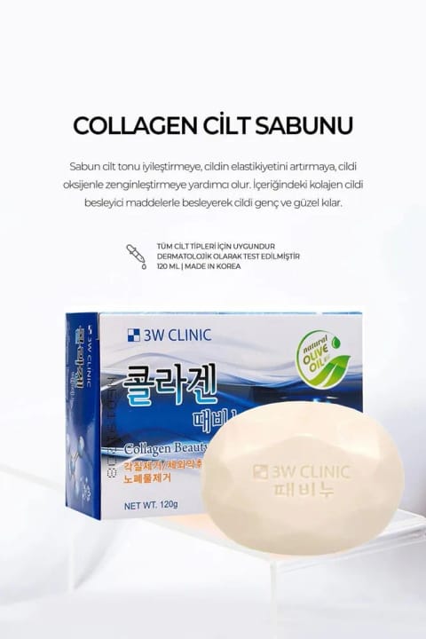 3W CLINIC صابون زیبایی Collagen ترمیمکننده و بازسازنده پوست