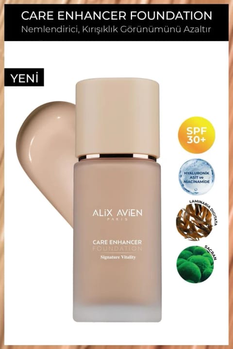 Alix Avien کرم پودر ضد چروک مرطوبکننده با SPF30 و پایانی درخشان — 809 Peach Buff