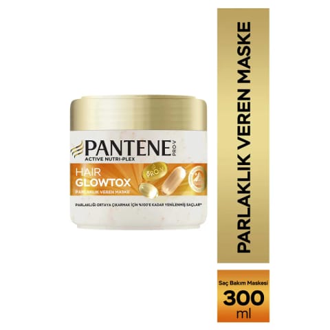ماسک موی درخشان‌کننده Pantene Hair Glowtox، مناسب برای موهای کدر و آسیب‌دیده...