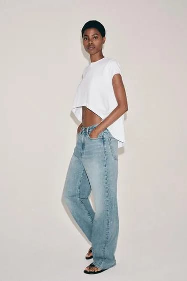 تیشرت نخی نامتقارن Zara