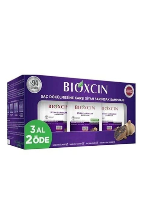 Bioxcin شامپو سیر سیاه (بستهٔ ۳ عددی - 3×300 میلی‌لیتر)