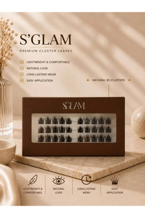 S'GLAM PRO تکتکه مژه مصنوعی شماره F25