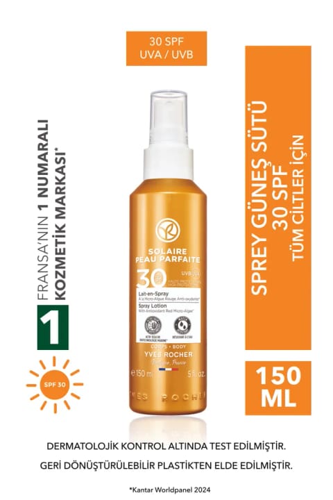 Yves Rocher اسپری ضد آفتاب بدن SPF 30 / Solaire Peau Parfaite - 150ml