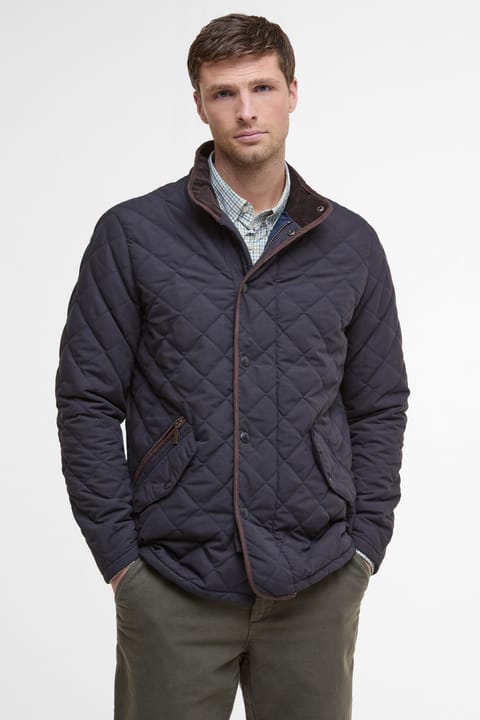 کاپشن کاپیتونه ضدآب Barbour Shoveler NY91 رنگ Dark Navy/Rosemary Tartan