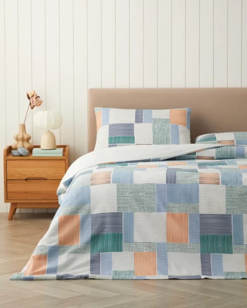 ست روتختی یک نفره Modern Weave آسان‌اتو ۱۶۰×۲۲۰ سانتی‌متر سبز تیره-نارنجی