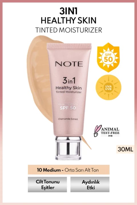 کرم مرطوبکننده رنگی 3 در 1 سلامت پوست Note با SPF 50