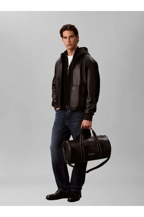 کیف ورزشی مشکی Calvin Klein لوگودار مردانه مناسب استفاده روزمره