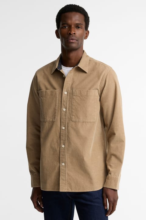 پیراهن بافتدار Barbour Authentic Cord ST17 رنگ Washed Stone