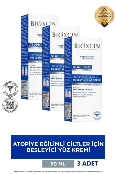 Bioxcin Atopicare کرم مغذی صورت برای پوستهای مستعد آتوپی ۳×۵۰ میلیلیتر