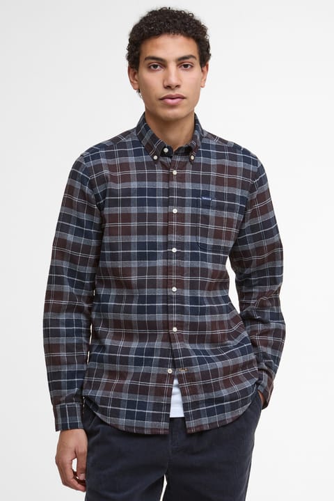 پیراهن مردانه دوخت Tailored باربور مدل Kyeloch رنگ Midnight Oak Tartan سایز TN38