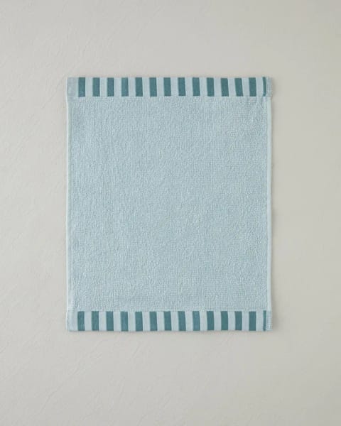 حوله دستی Stripe Edge ۱۰۰٪ پنبه ۳۰×۴۰ سانتی‌متر رنگ نعنایی