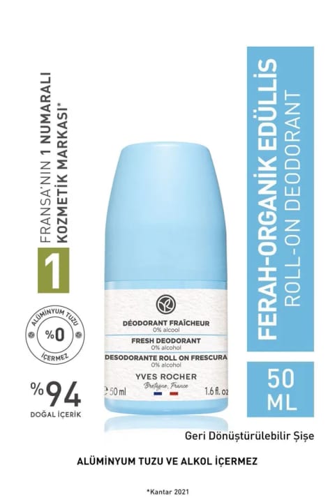 Yves Rocher دئودورانت رولی ارگانیک ادولیس - ۵۰ میلیلیتر